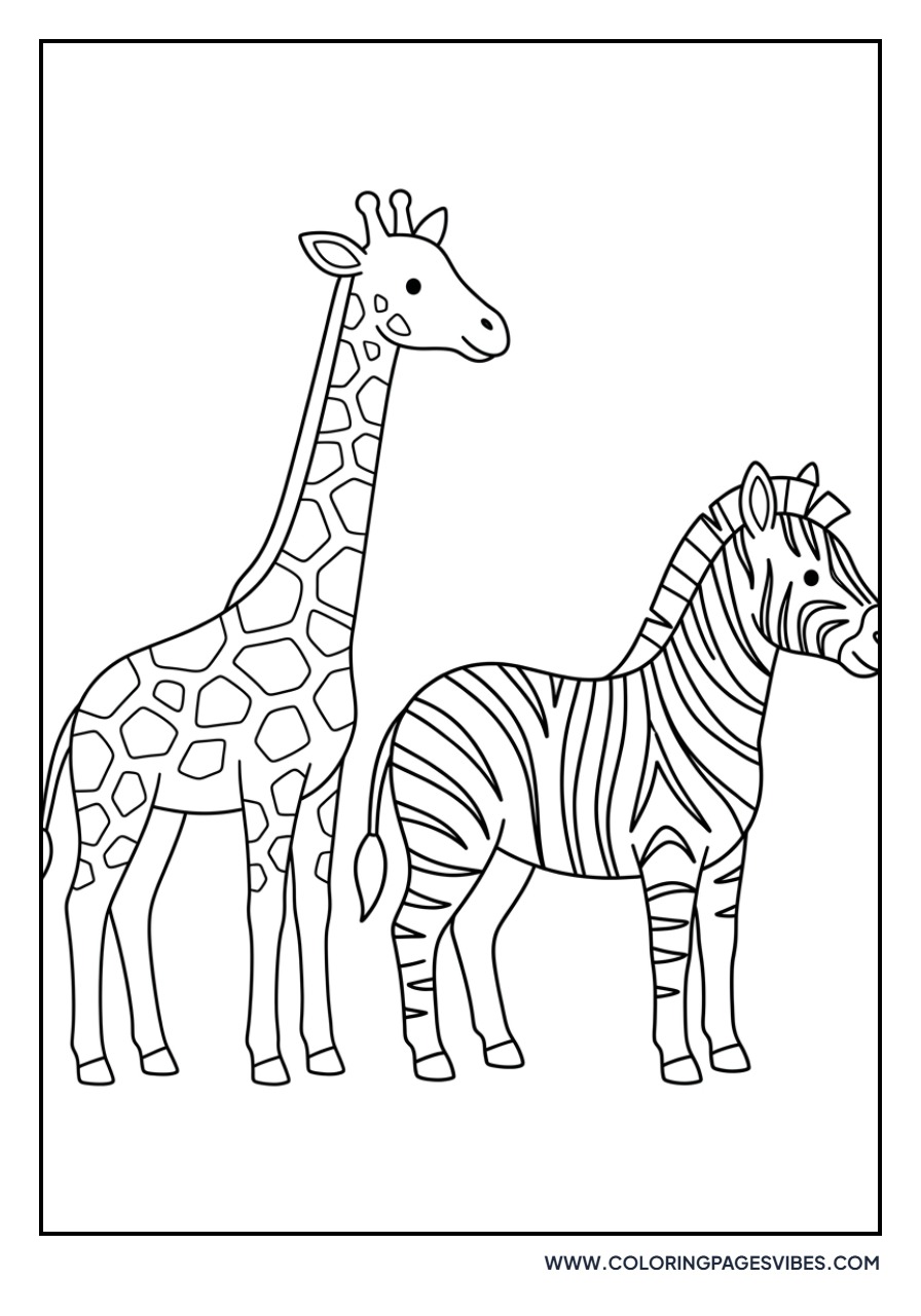 Giraffe and Zebra Friend
