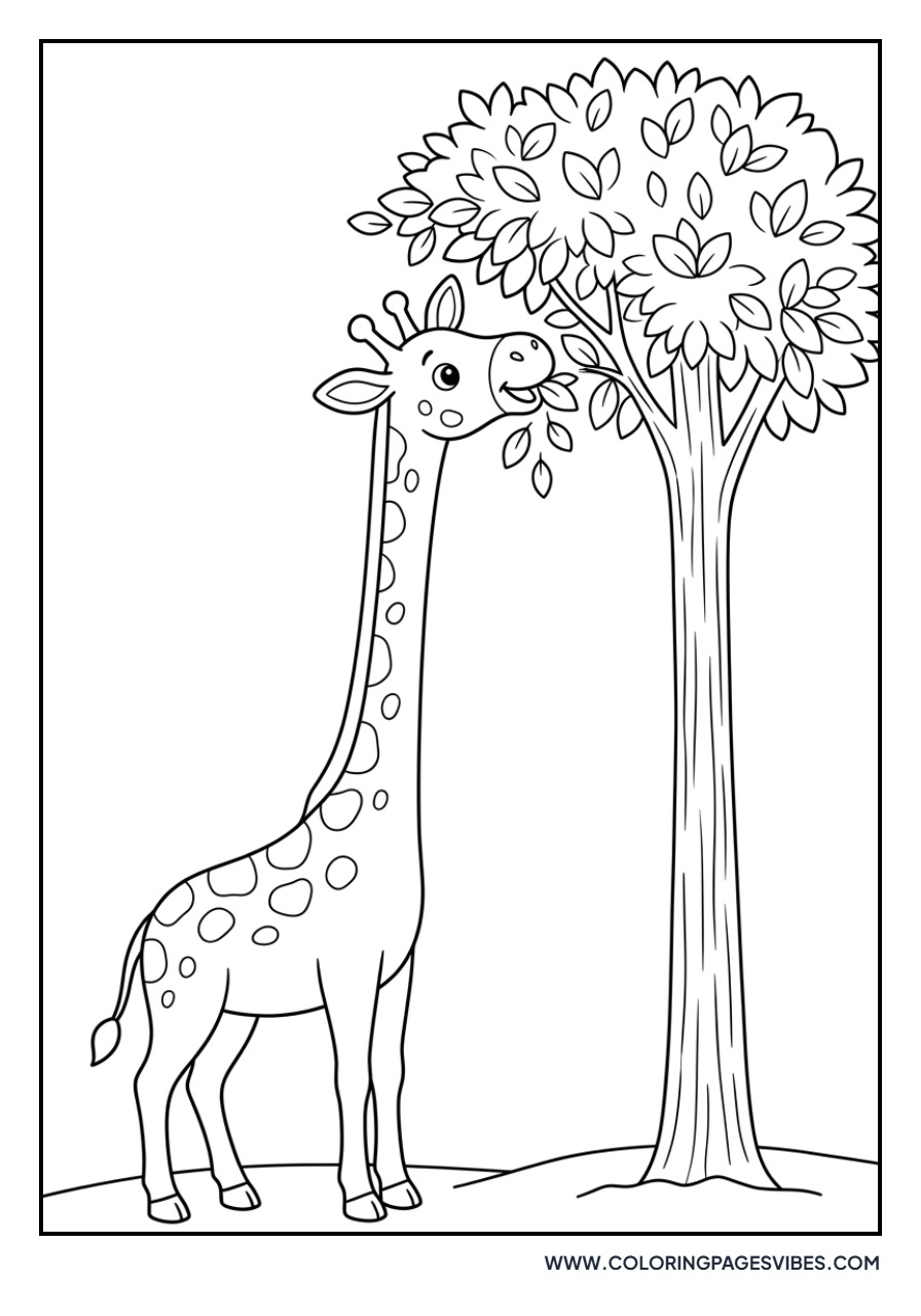 Giraffe Eating Acacia Leaves
