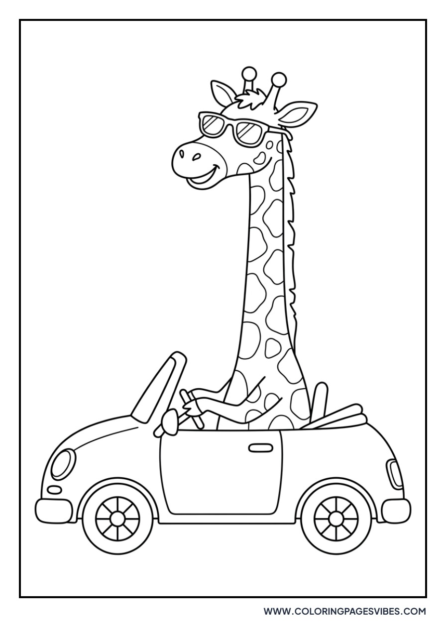Giraffe in a Car
