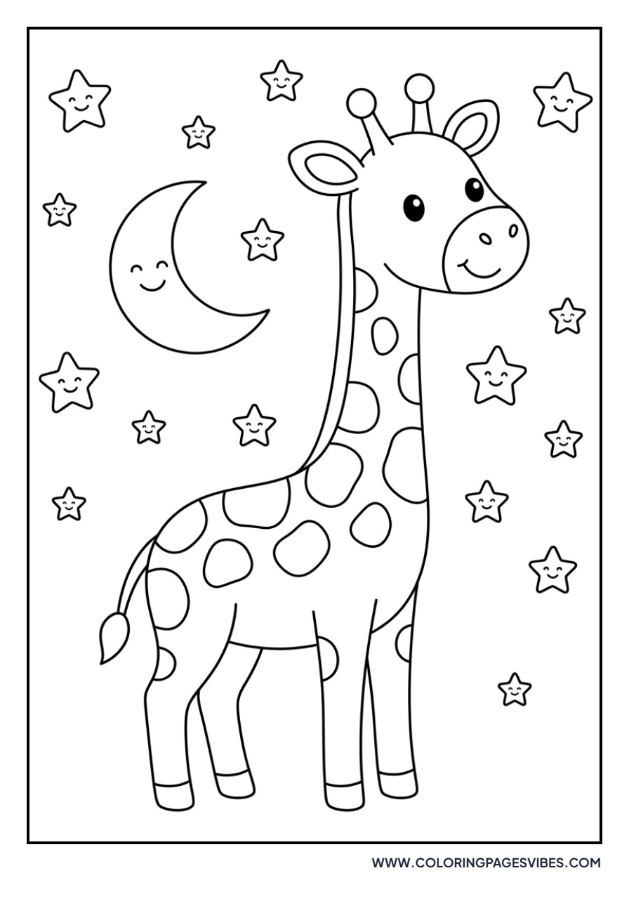 Giraffe in a Field of Stars
