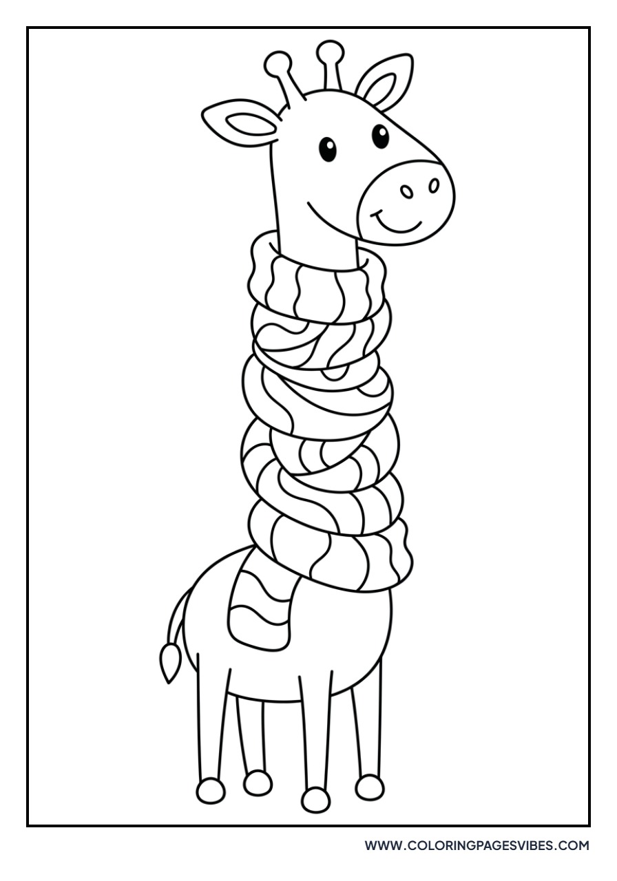 Giraffe in a Winter Scarf