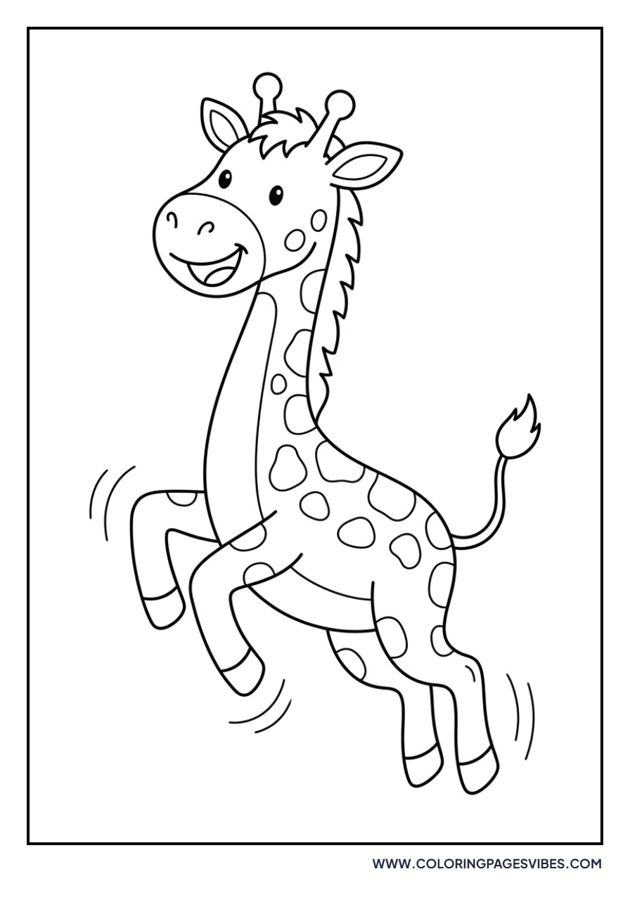 Giraffe Jumping for Joy