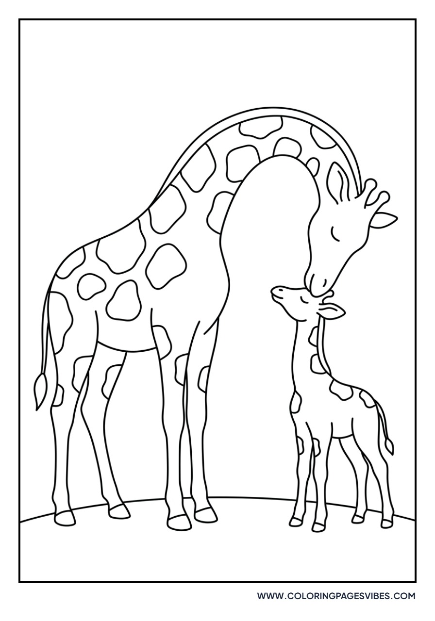 Giraffe Mother and Calf