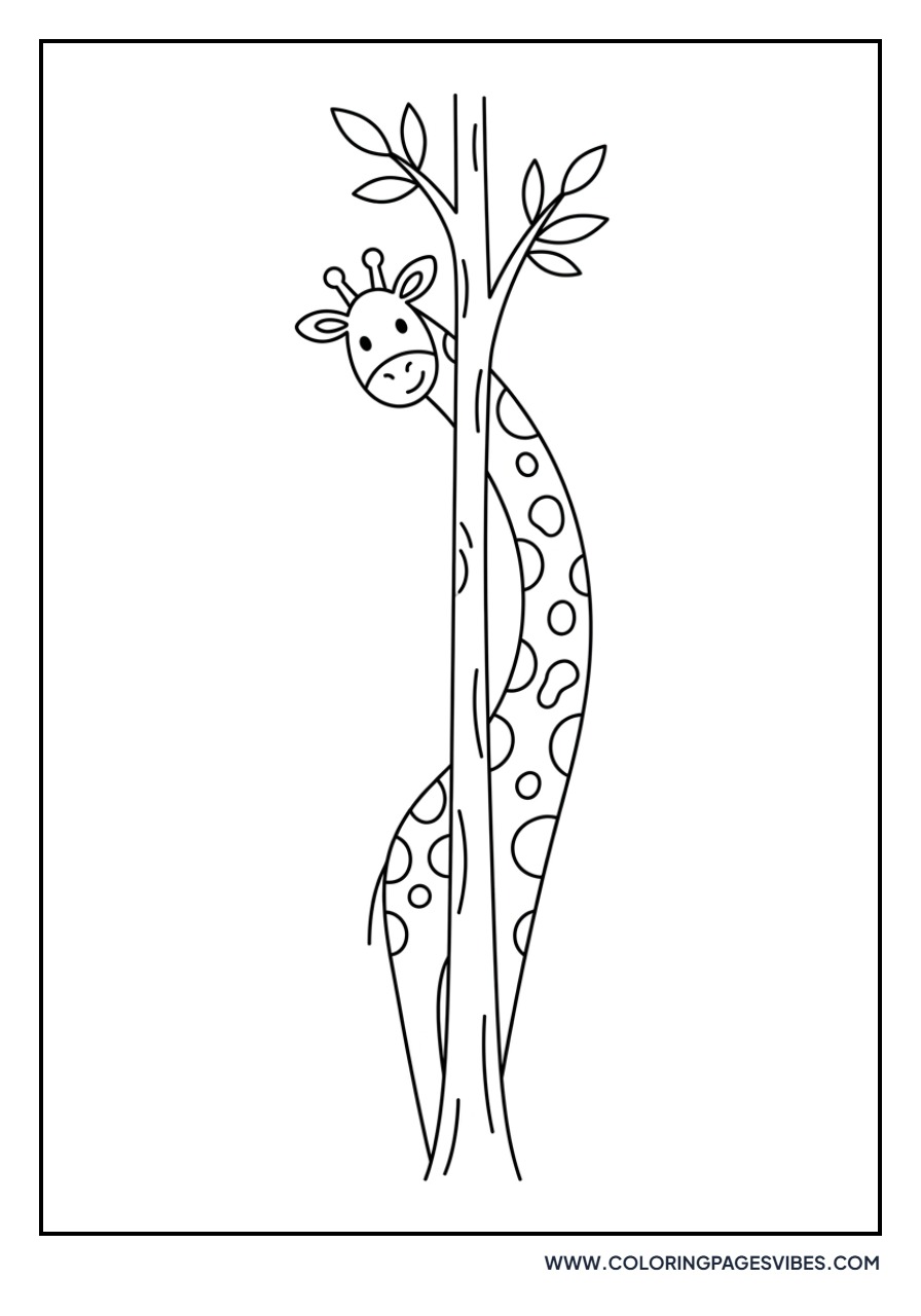 Giraffe Peek-a-Boo from Tree