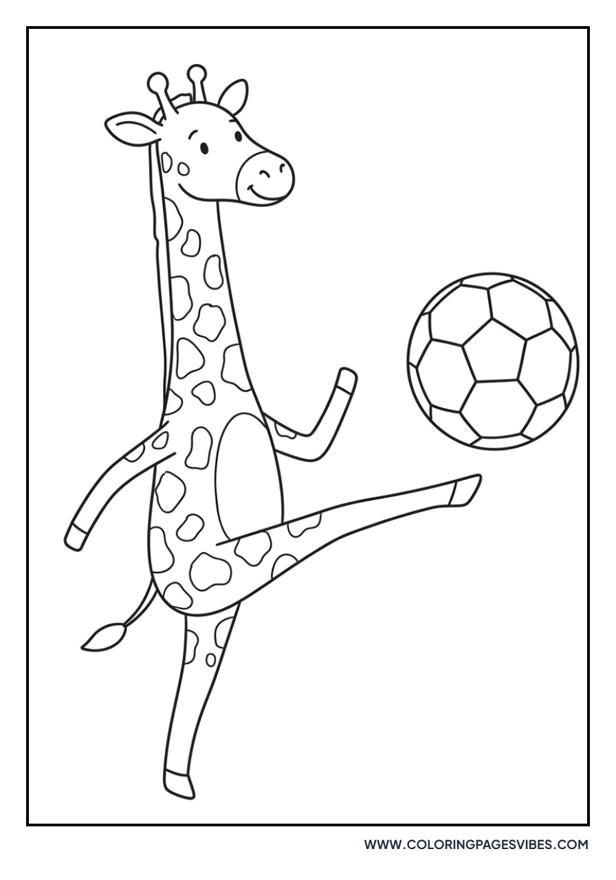 Giraffe Playing Soccer
