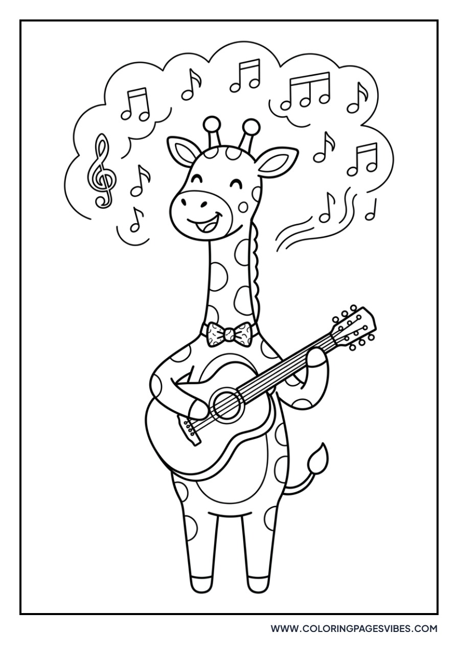 Giraffe Playing the Guitar