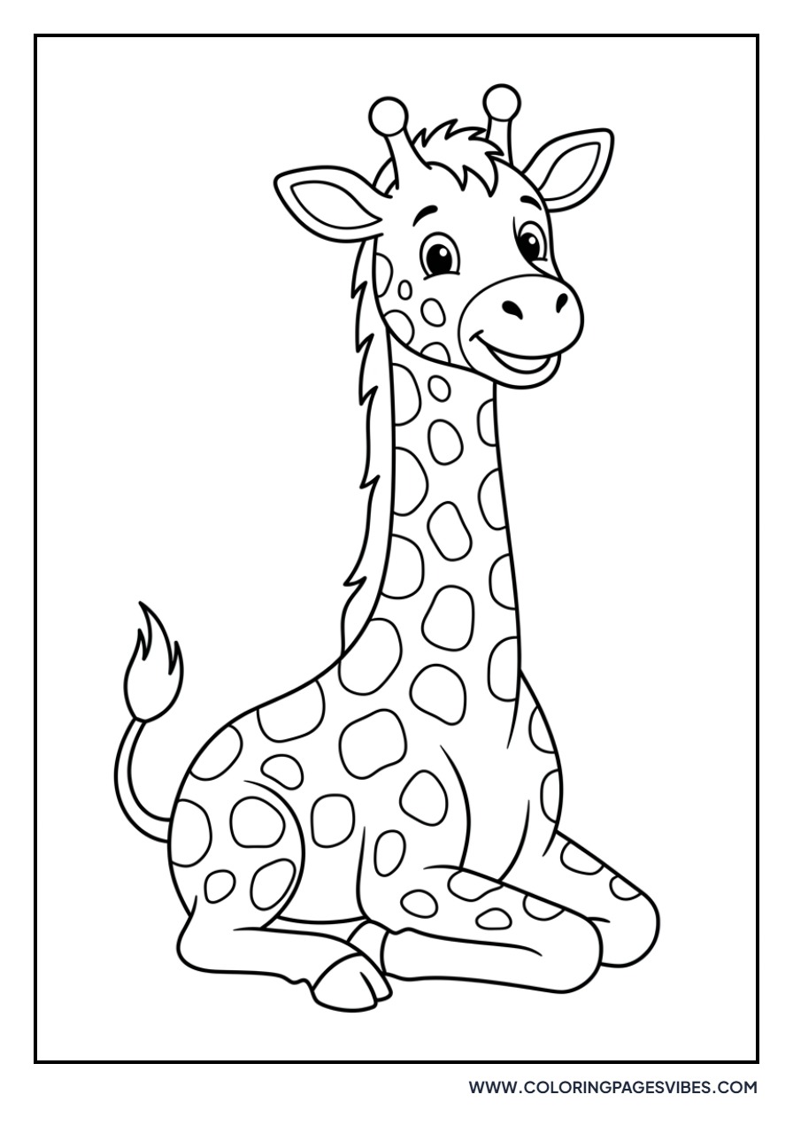 Giraffe Sitting Down
