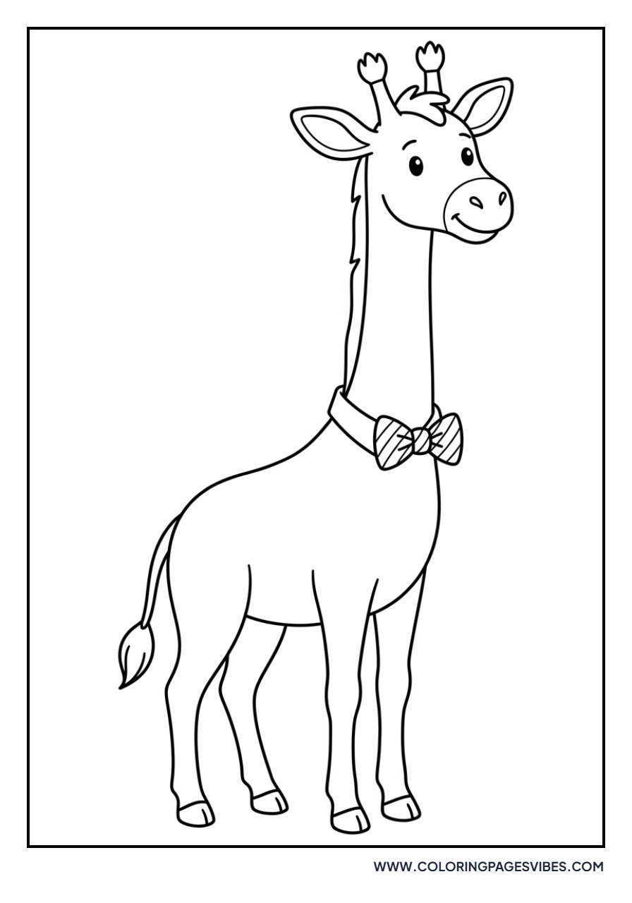 Giraffe Wearing a Bowtie