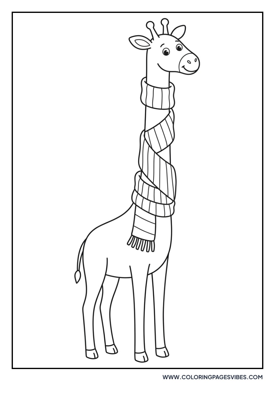 Giraffe Wearing a Scarf
