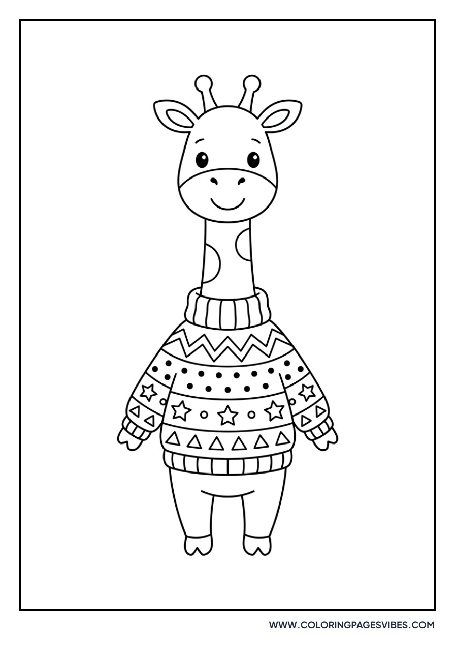 Giraffe Wearing a Sweater