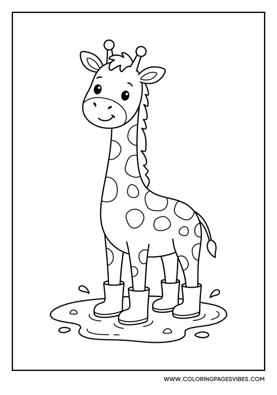 Giraffe Wearing Rainy Boots