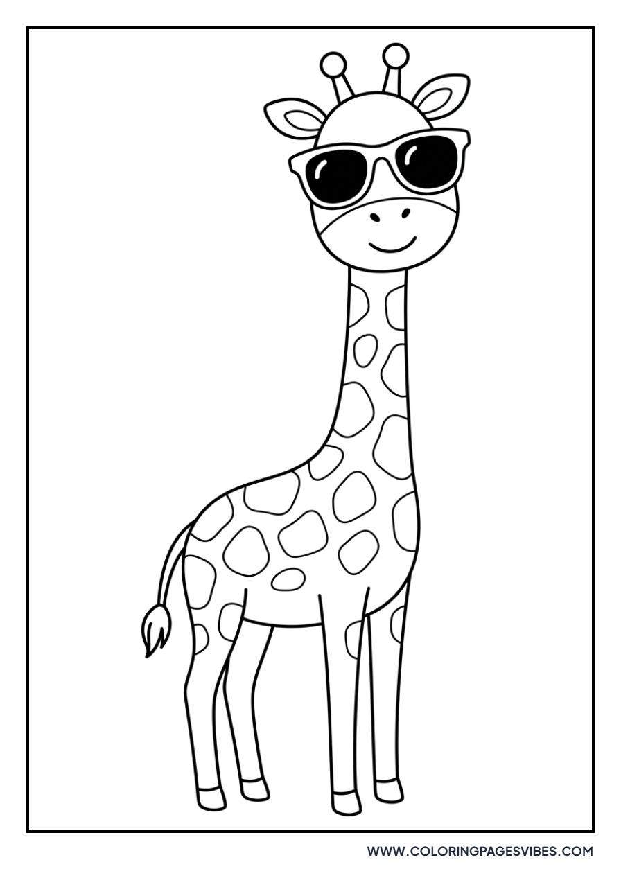 Giraffe Wearing Sunglasses