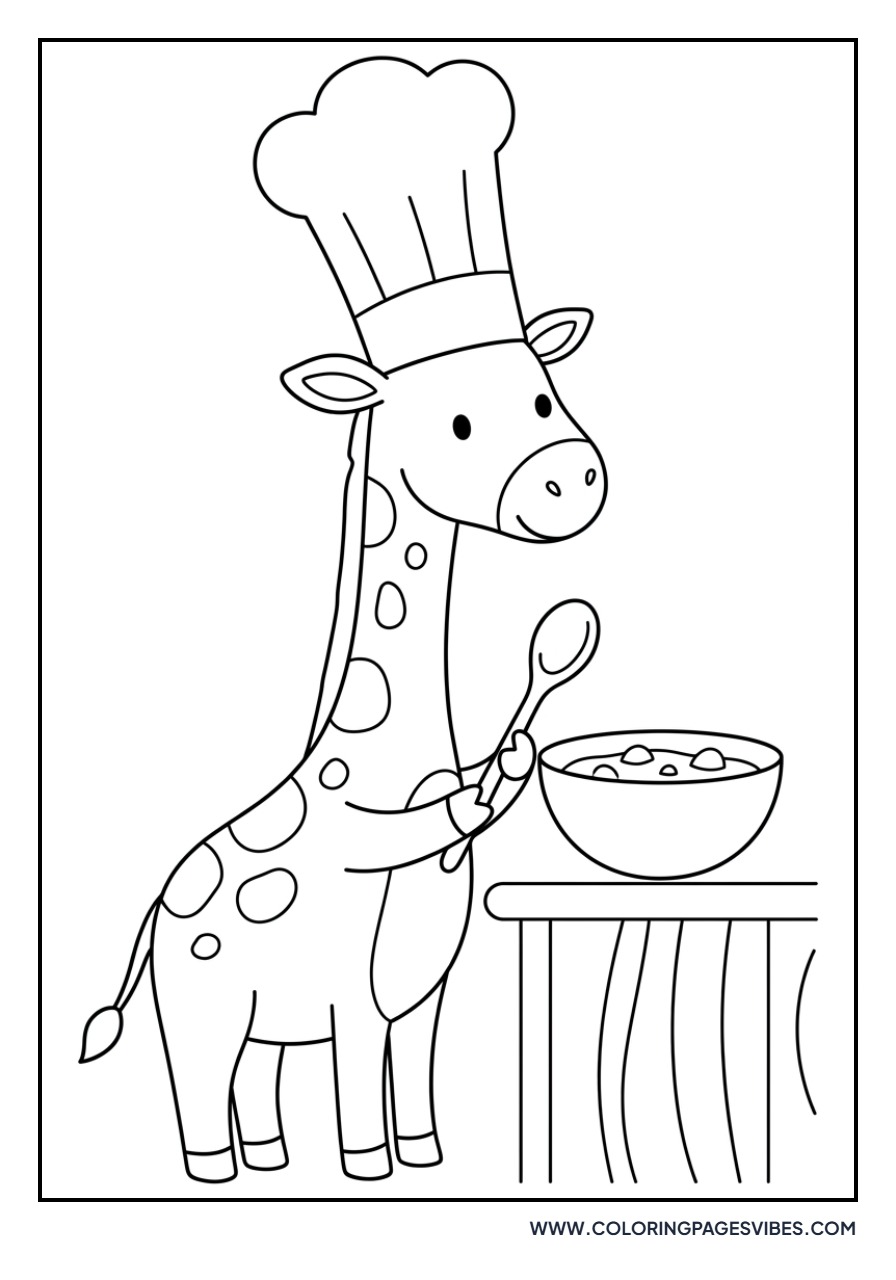 Giraffe with a Chef Hat