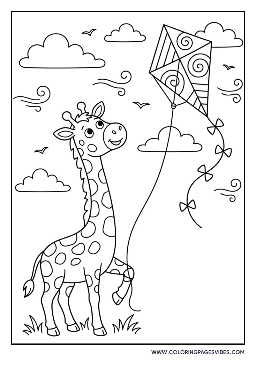 Giraffe with a Kite