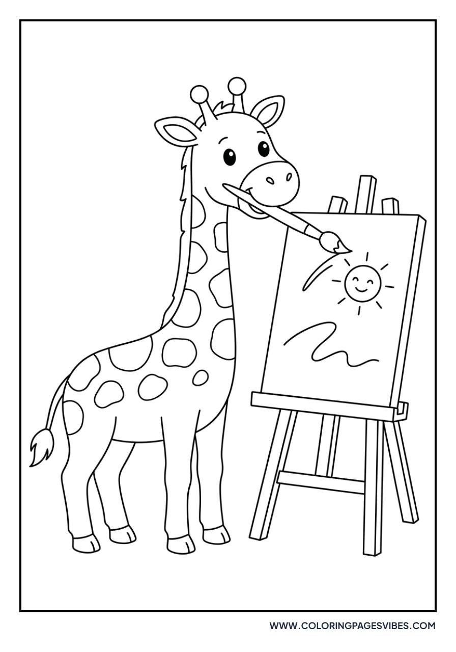 Giraffe with a Paintbrush