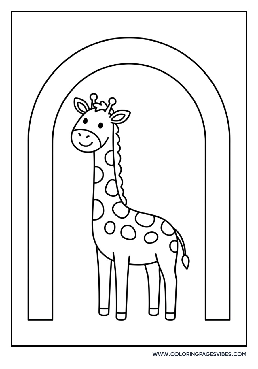 Giraffe with a Rainbow