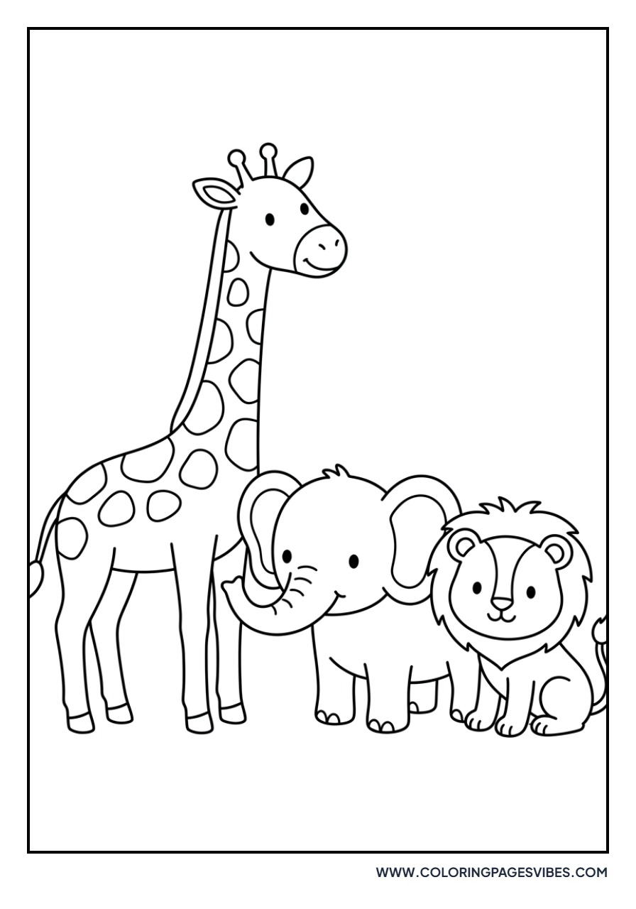 Giraffe with Safari Friends