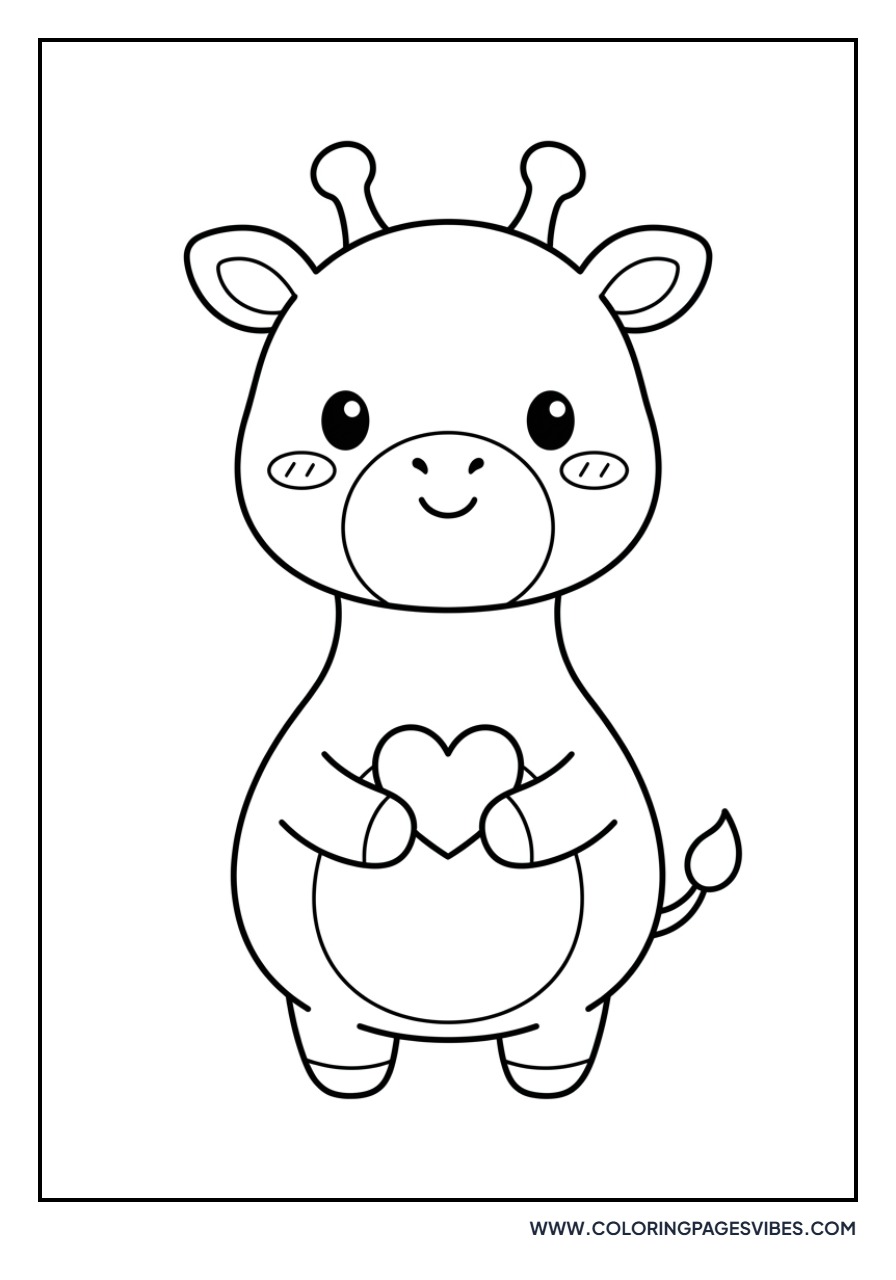Kawaii Giraffe with Heart