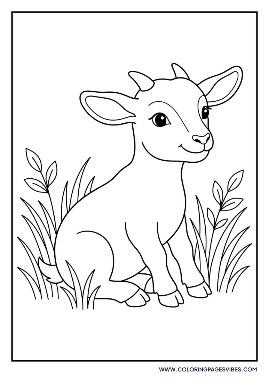 Baby Goat in the Grass