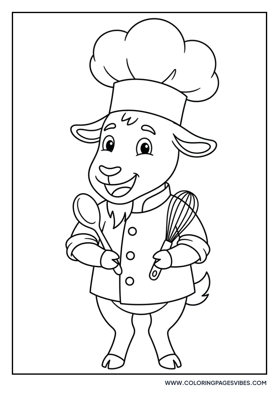 Chef Goat with a Toque