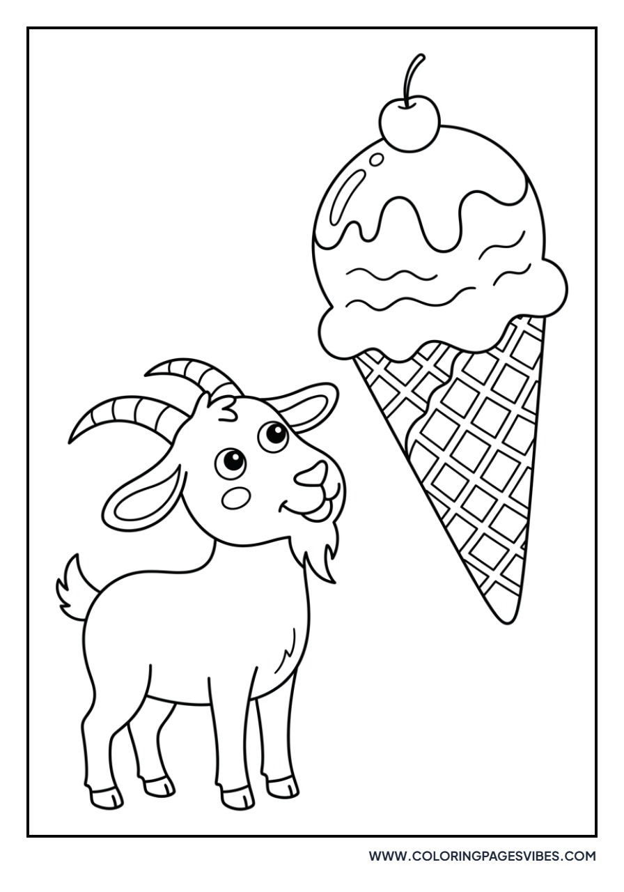 Goat and an Ice Cream Cone