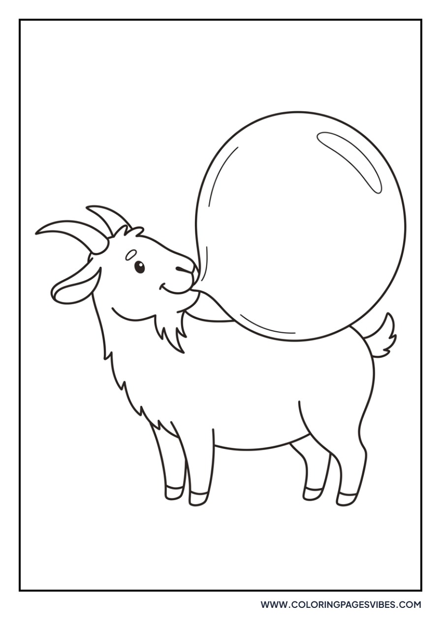 Goat Blowing a Bubble