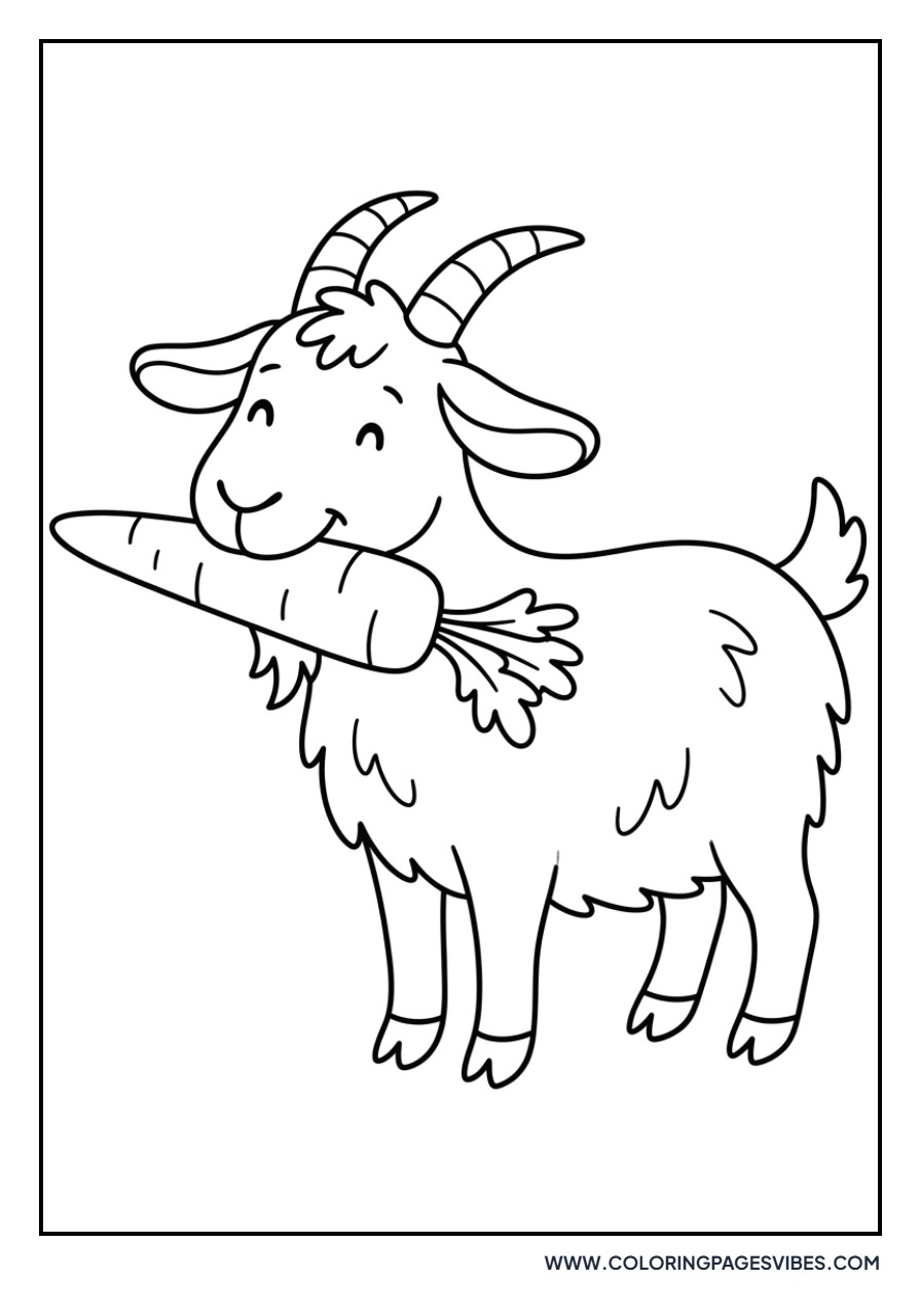 Goat Eating a Carrot