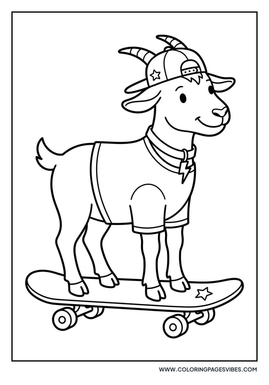 Goat on a Skateboard