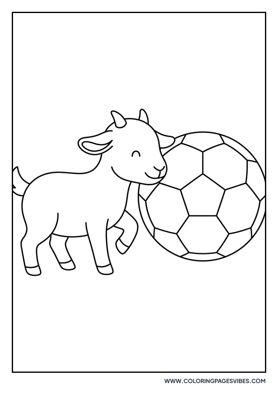 Goat Playing with a Ball