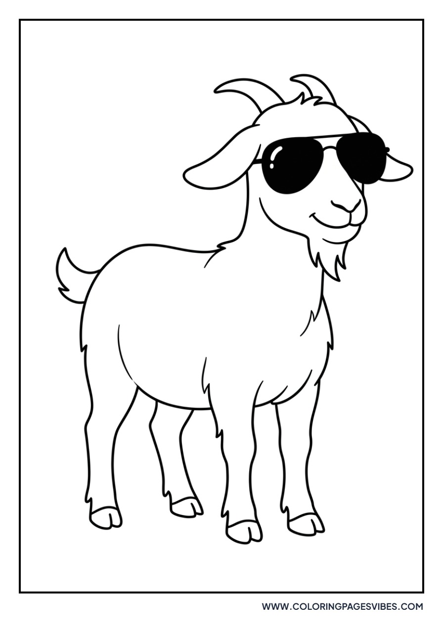 Goat Wearing Sunglasses