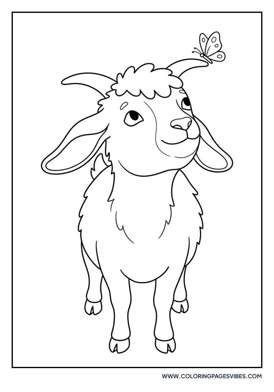 Goat with a Butterfly on Horn