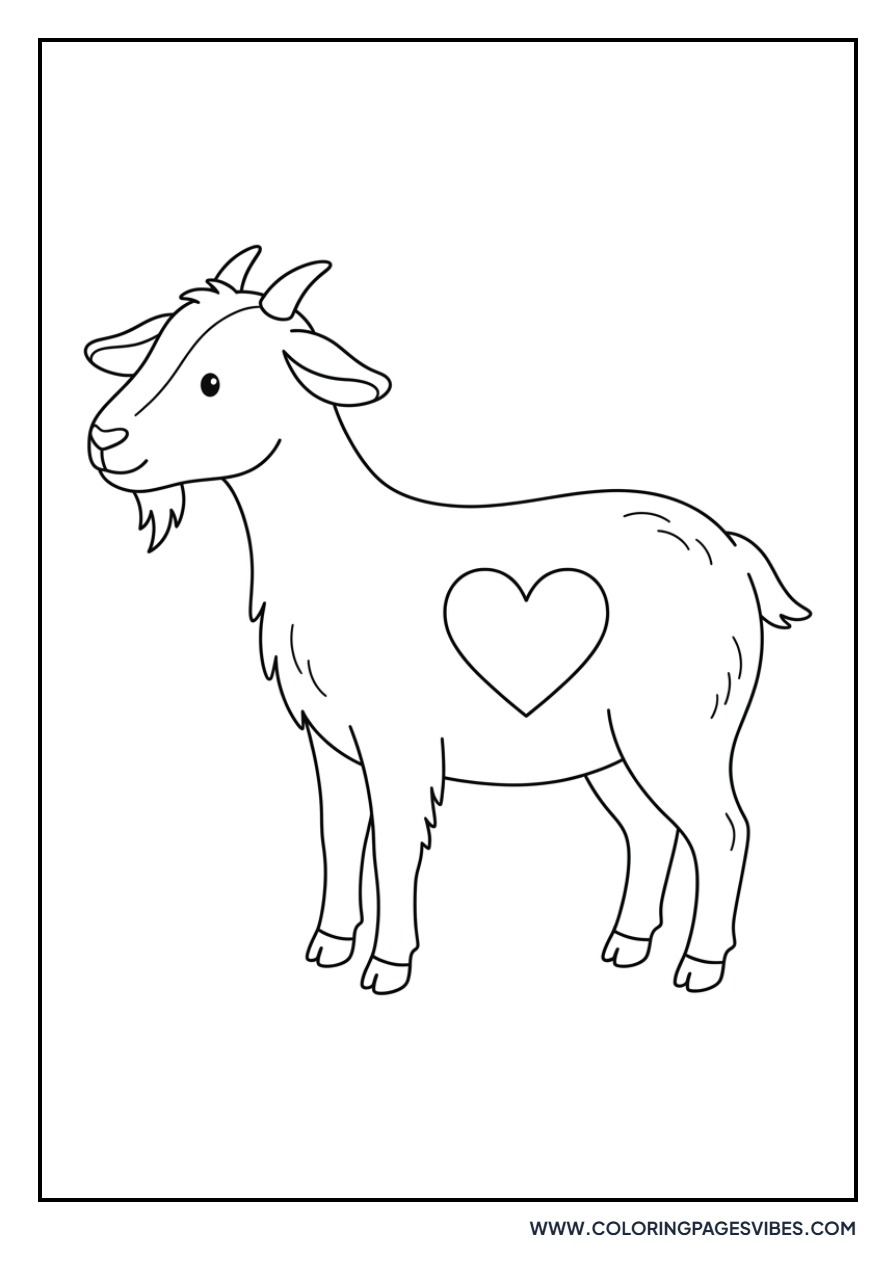 Goat with a Heart on its Fur