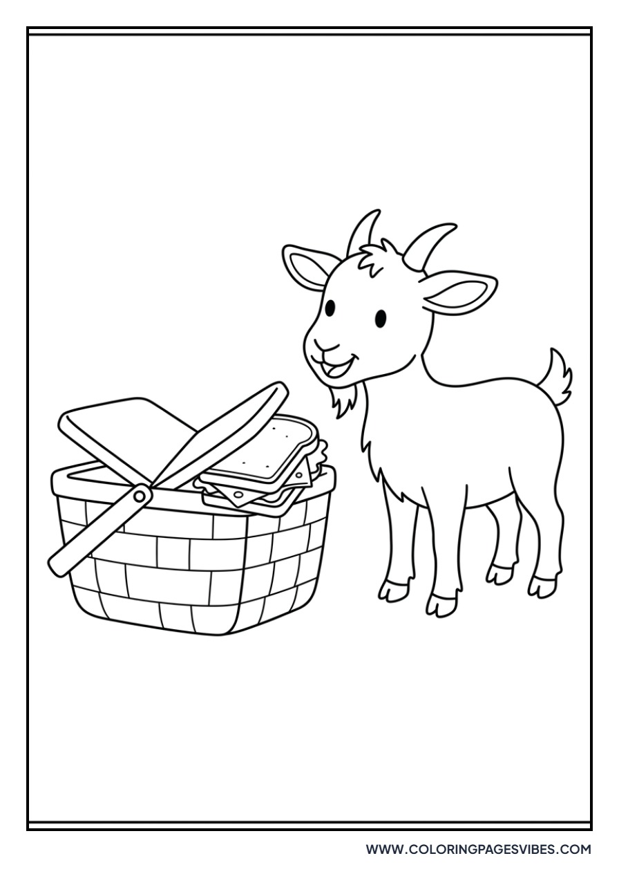 Goat with a Picnic Basket