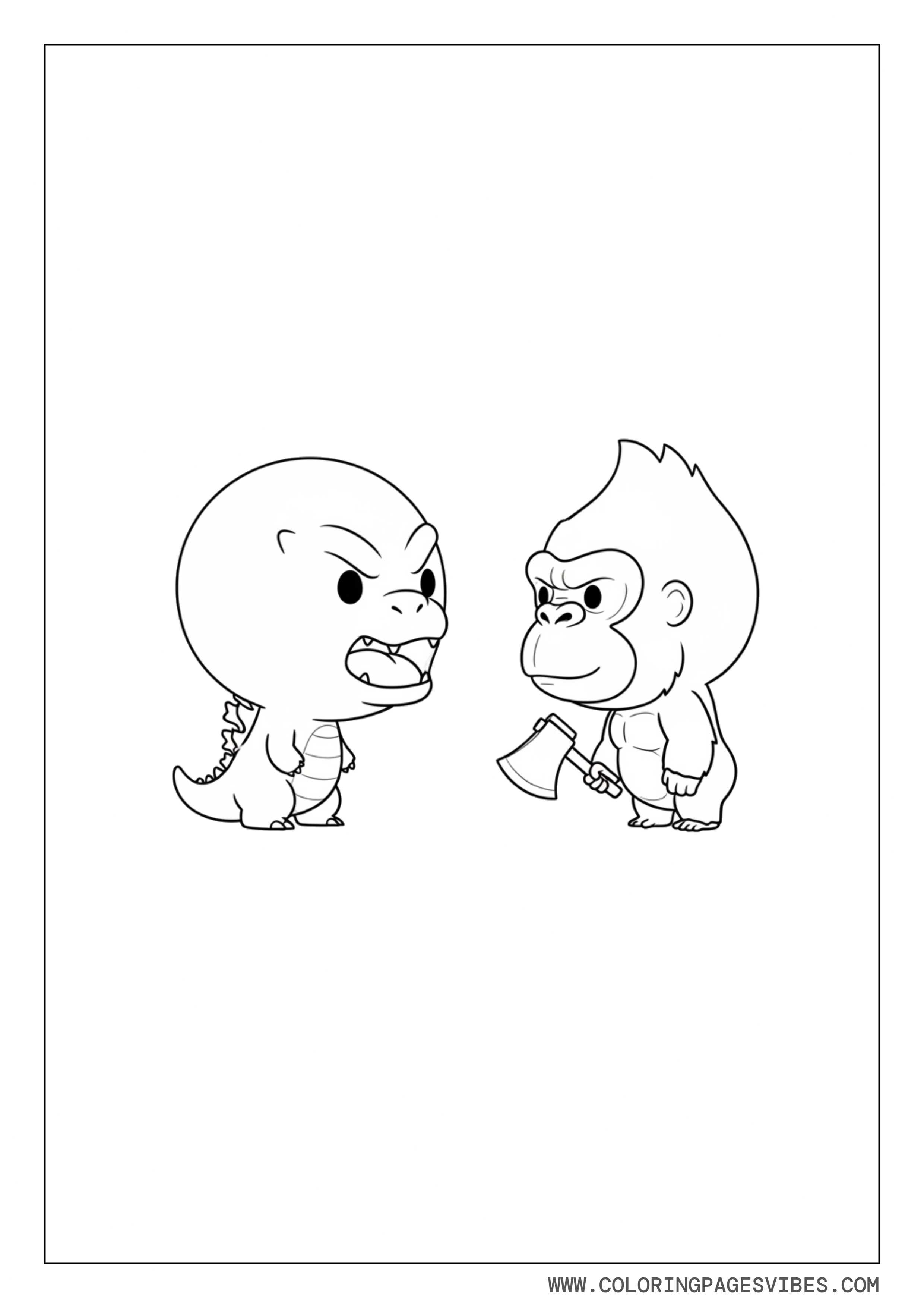 Chibi Godzilla vs Chibi Kong