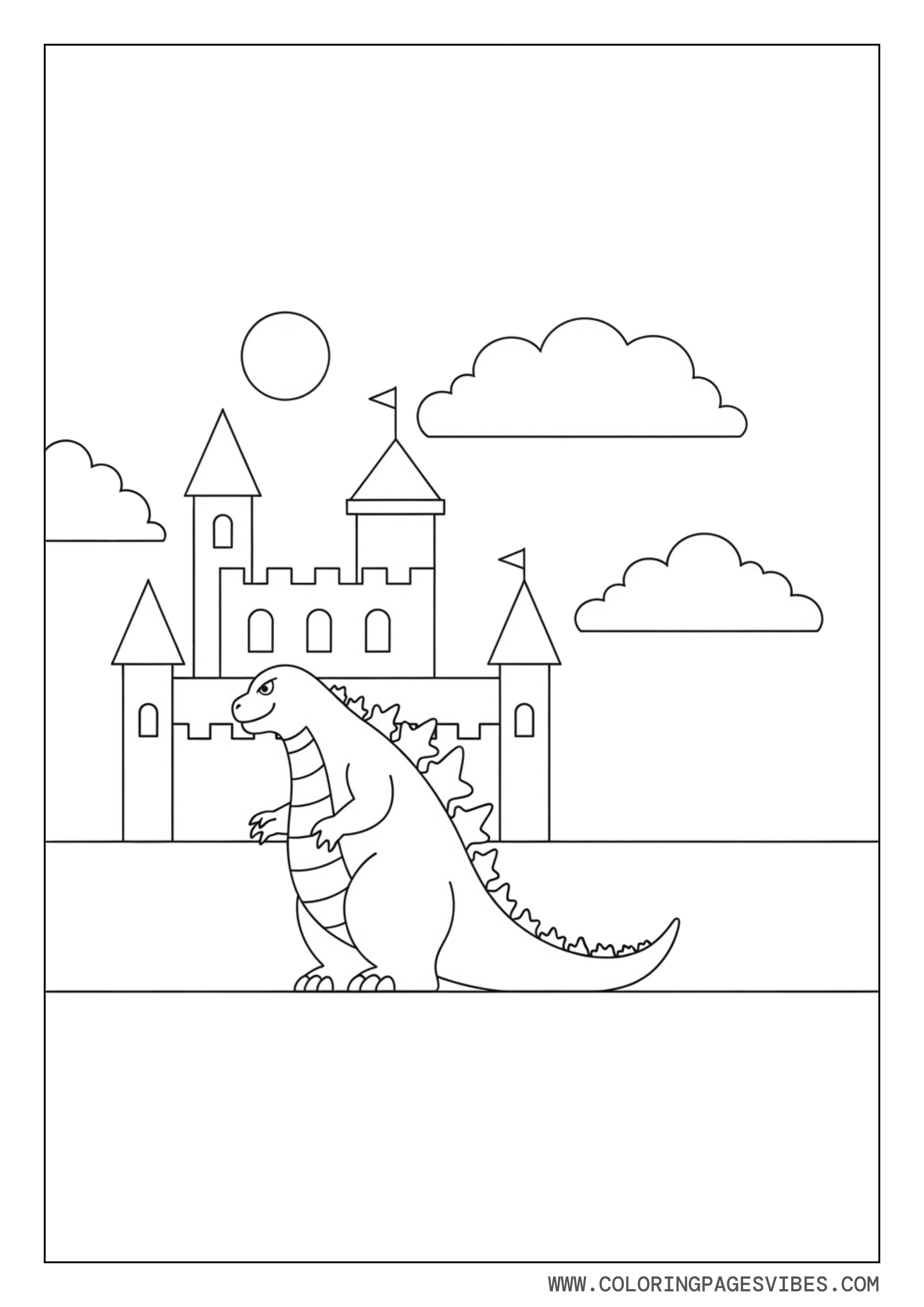 Godzilla at a Simple Castle
