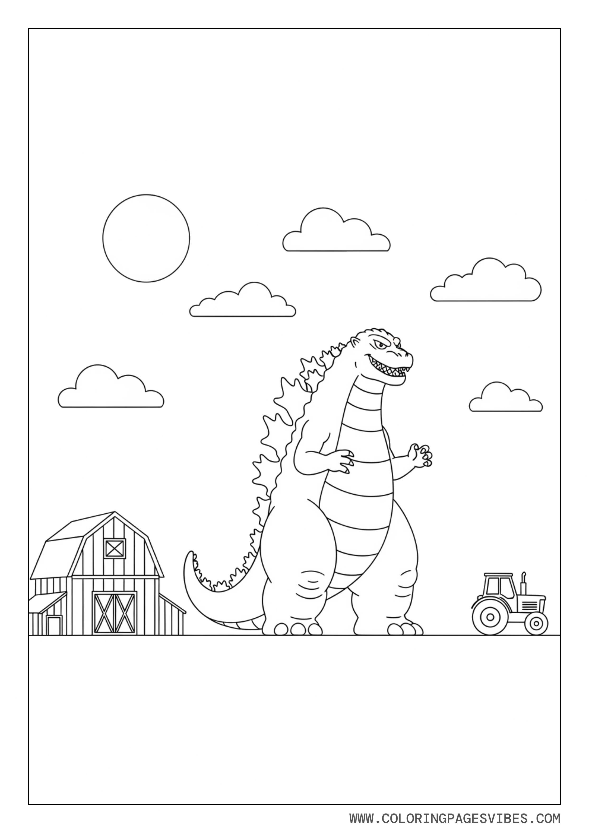 Godzilla at a Simple Farm