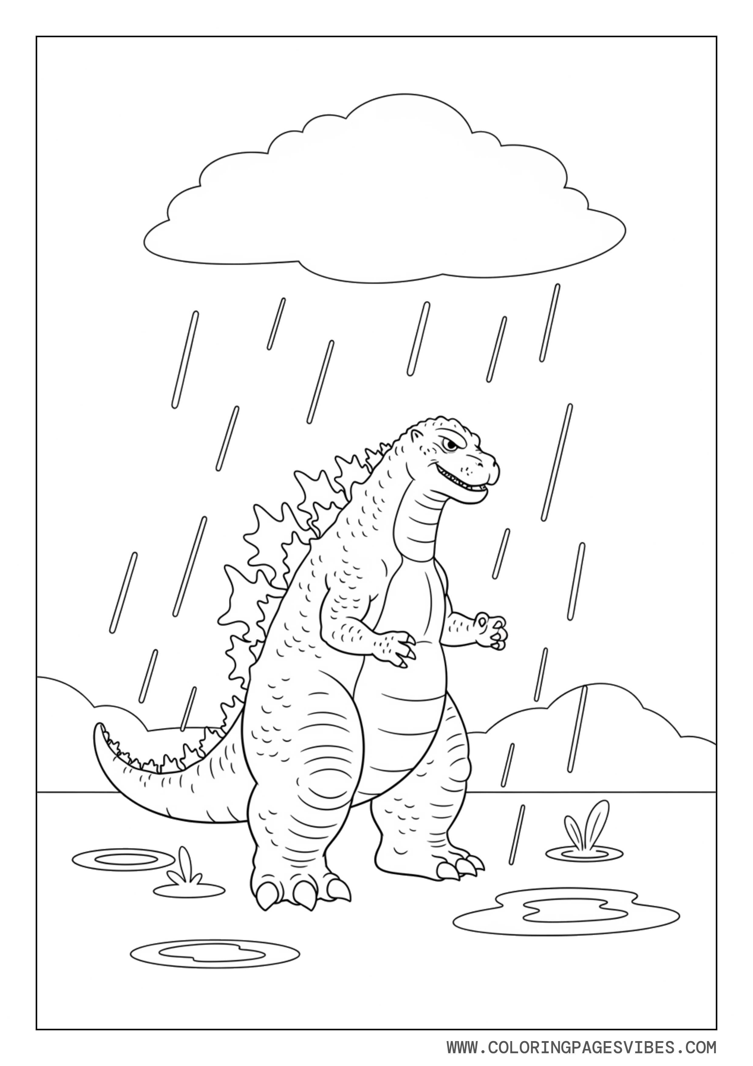Godzilla in the Rain
