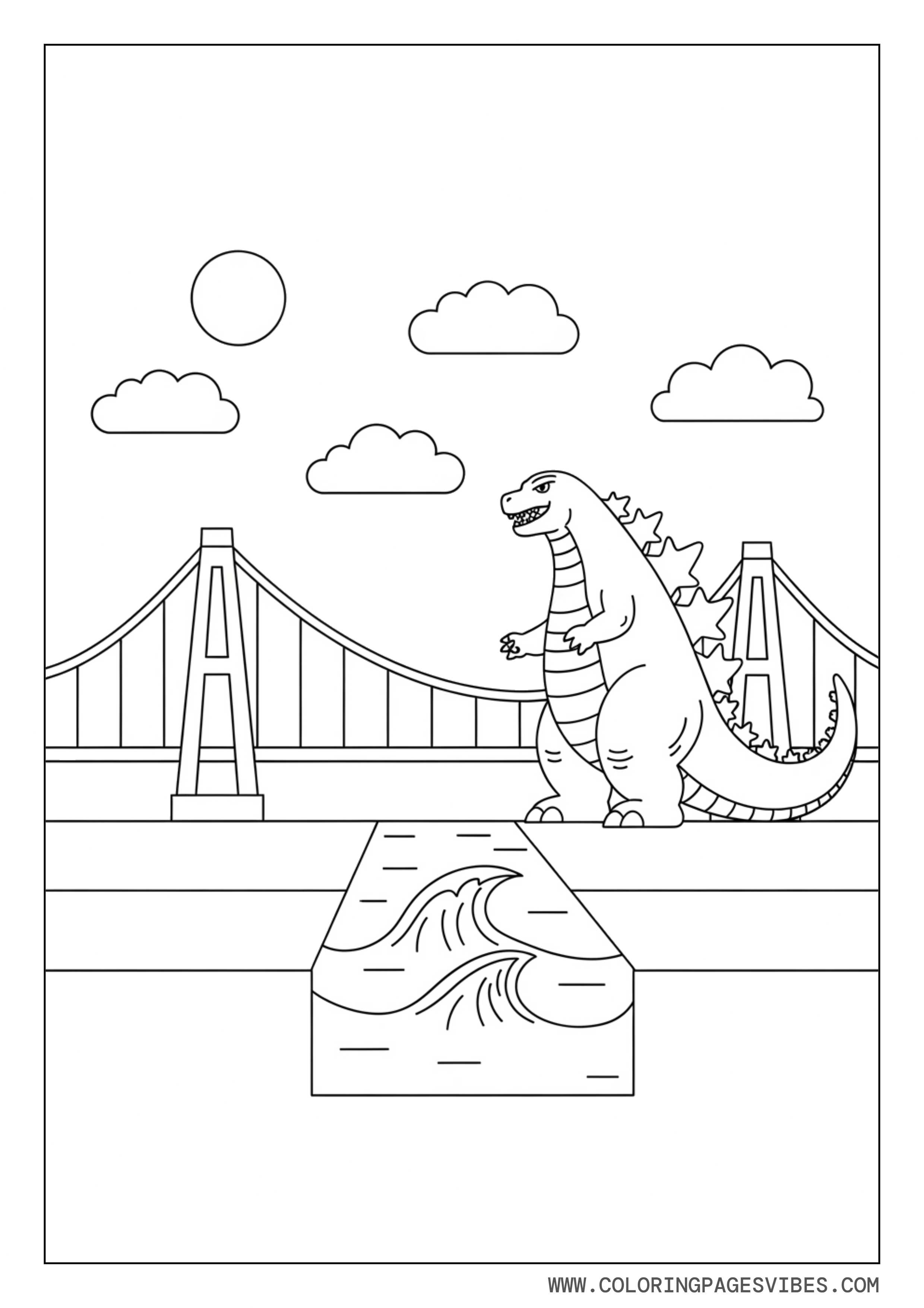 Godzilla Near a Simple Bridge