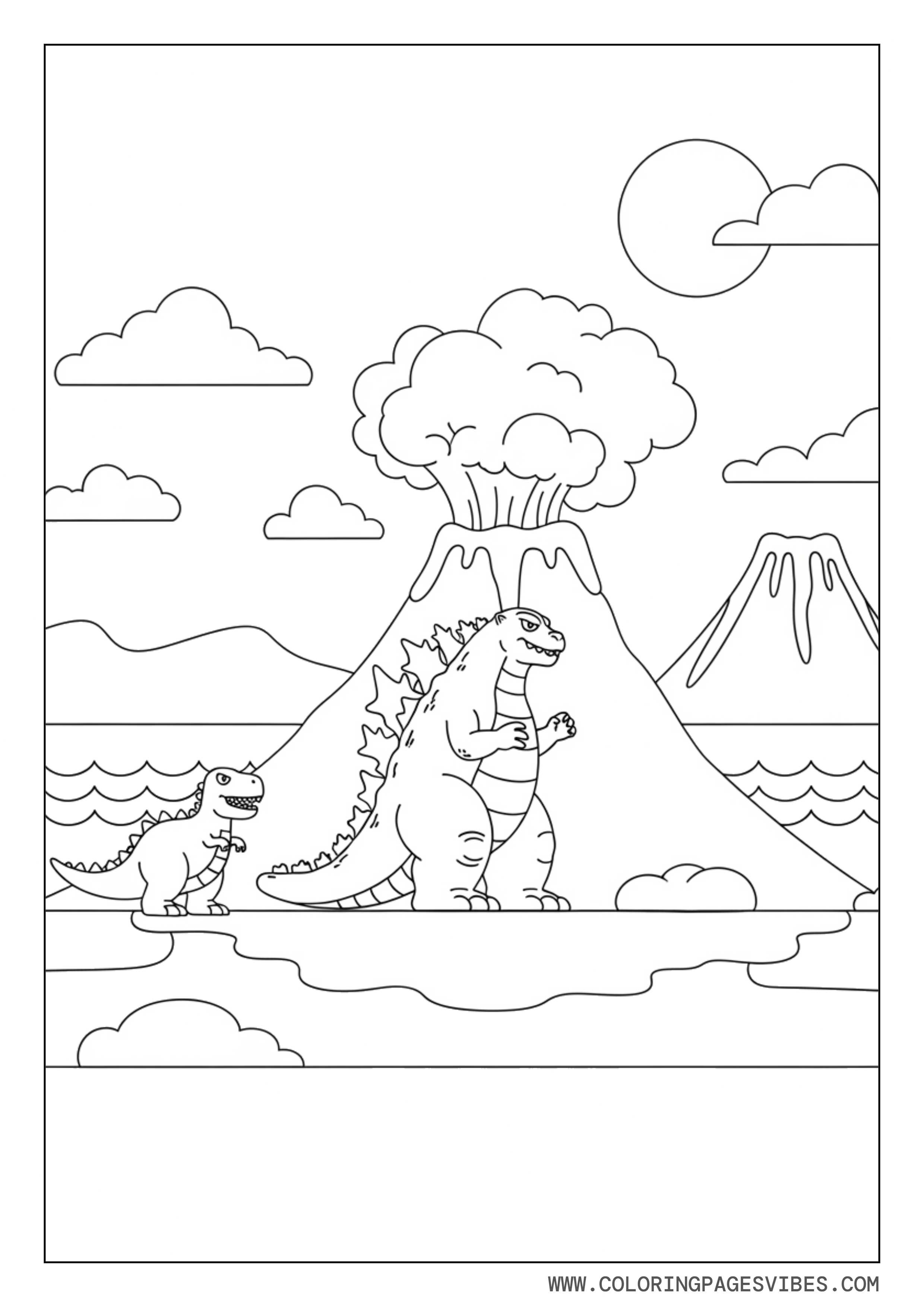 Godzilla on a Simple Dinosaur Island