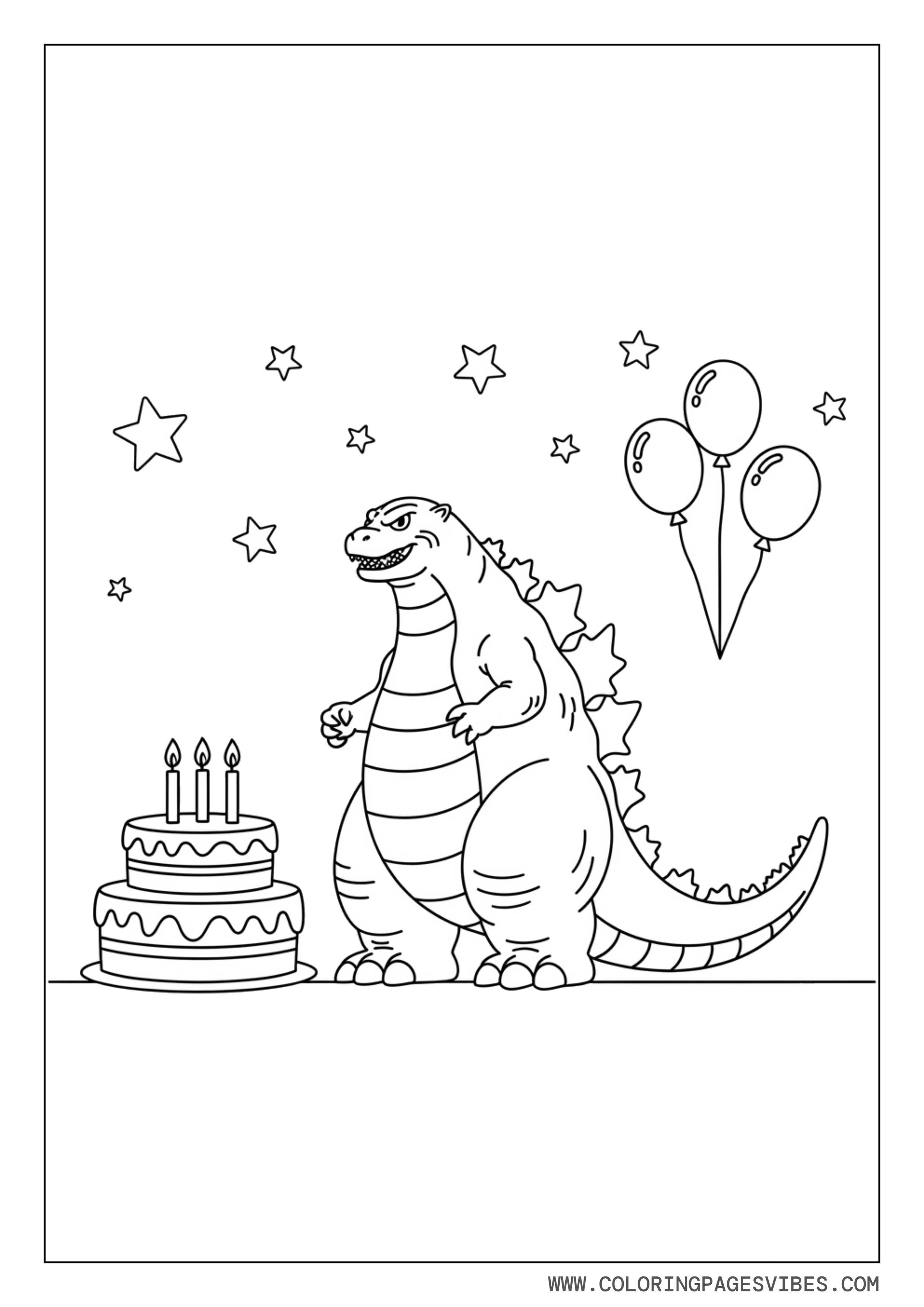 Godzilla Simple Birthday Scene