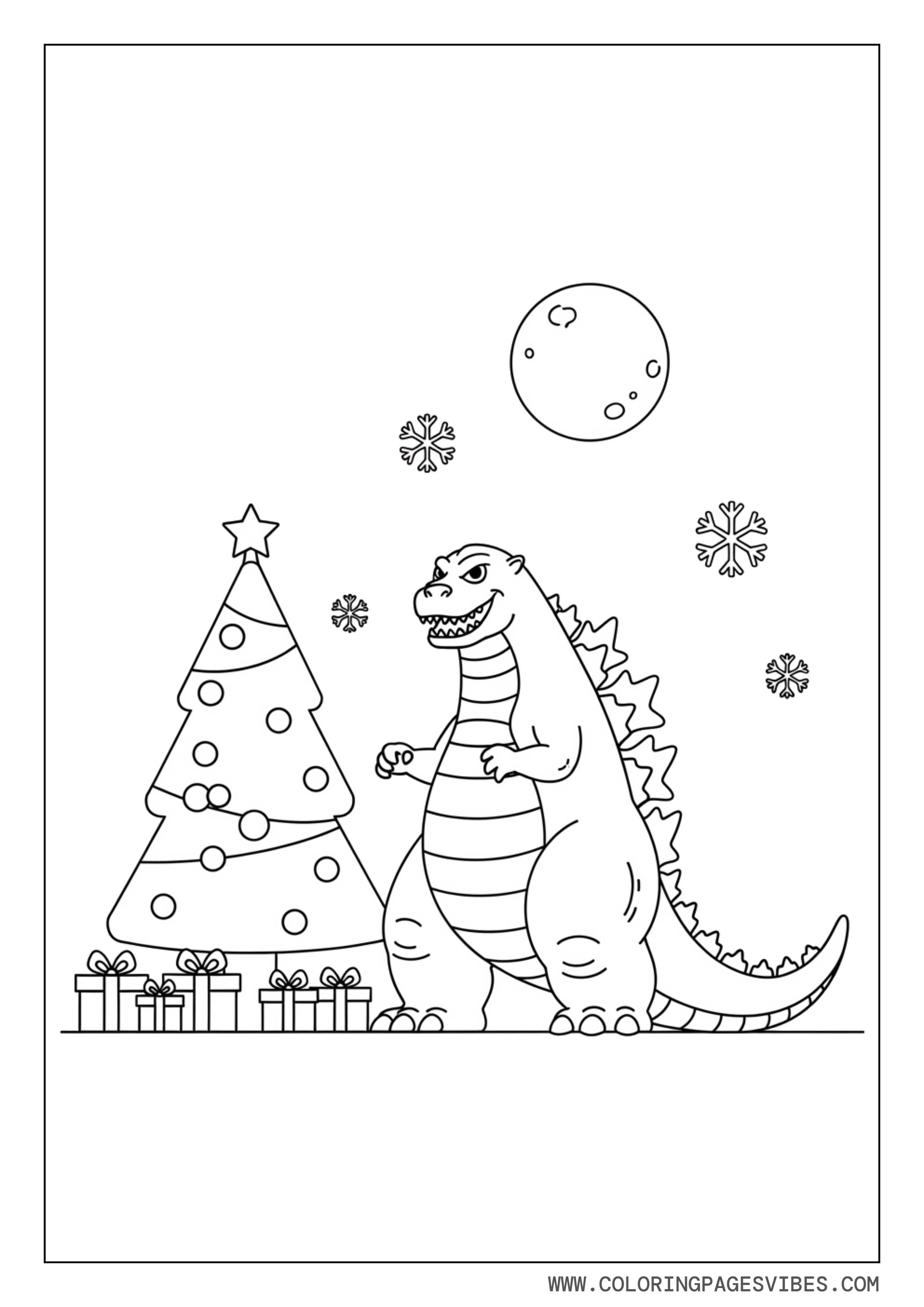 Godzilla Simple Christmas Scene