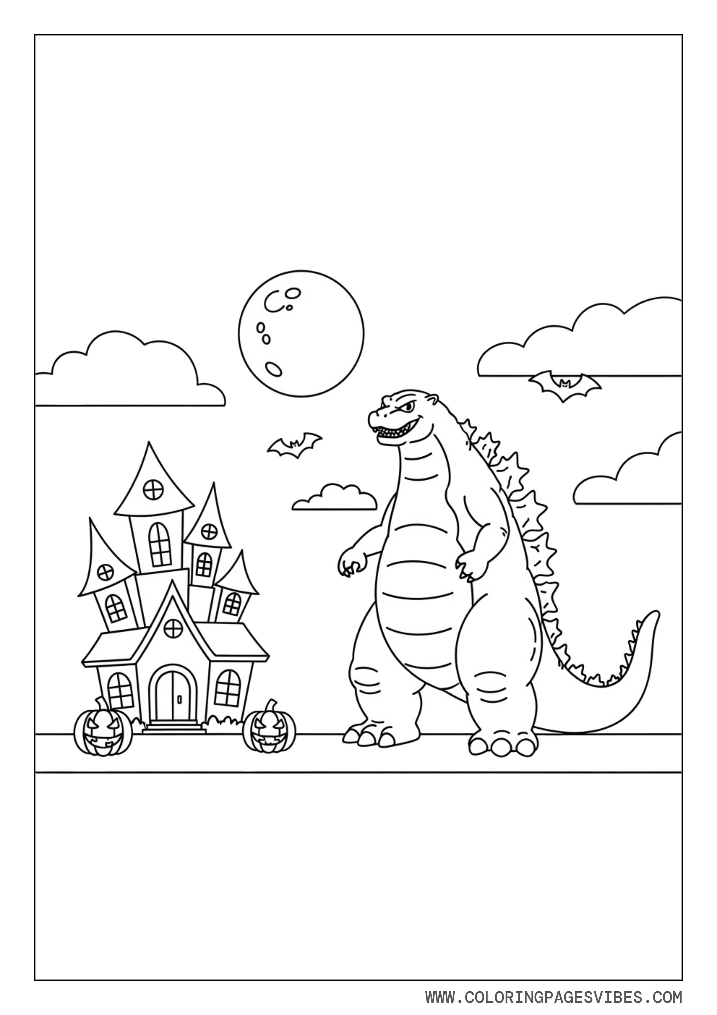 Godzilla Simple Halloween Scene