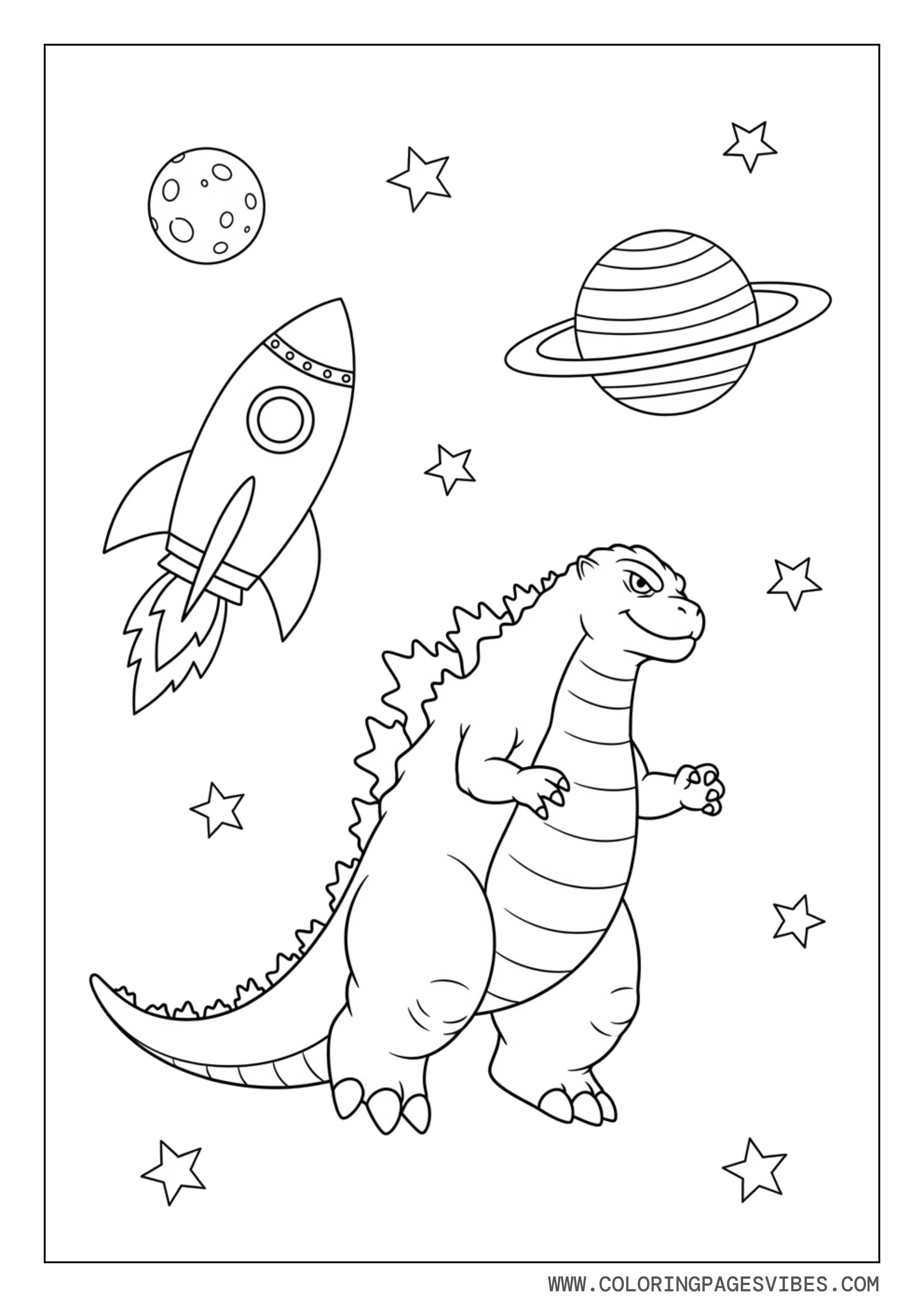 Godzilla Simple Outer Space Adventure