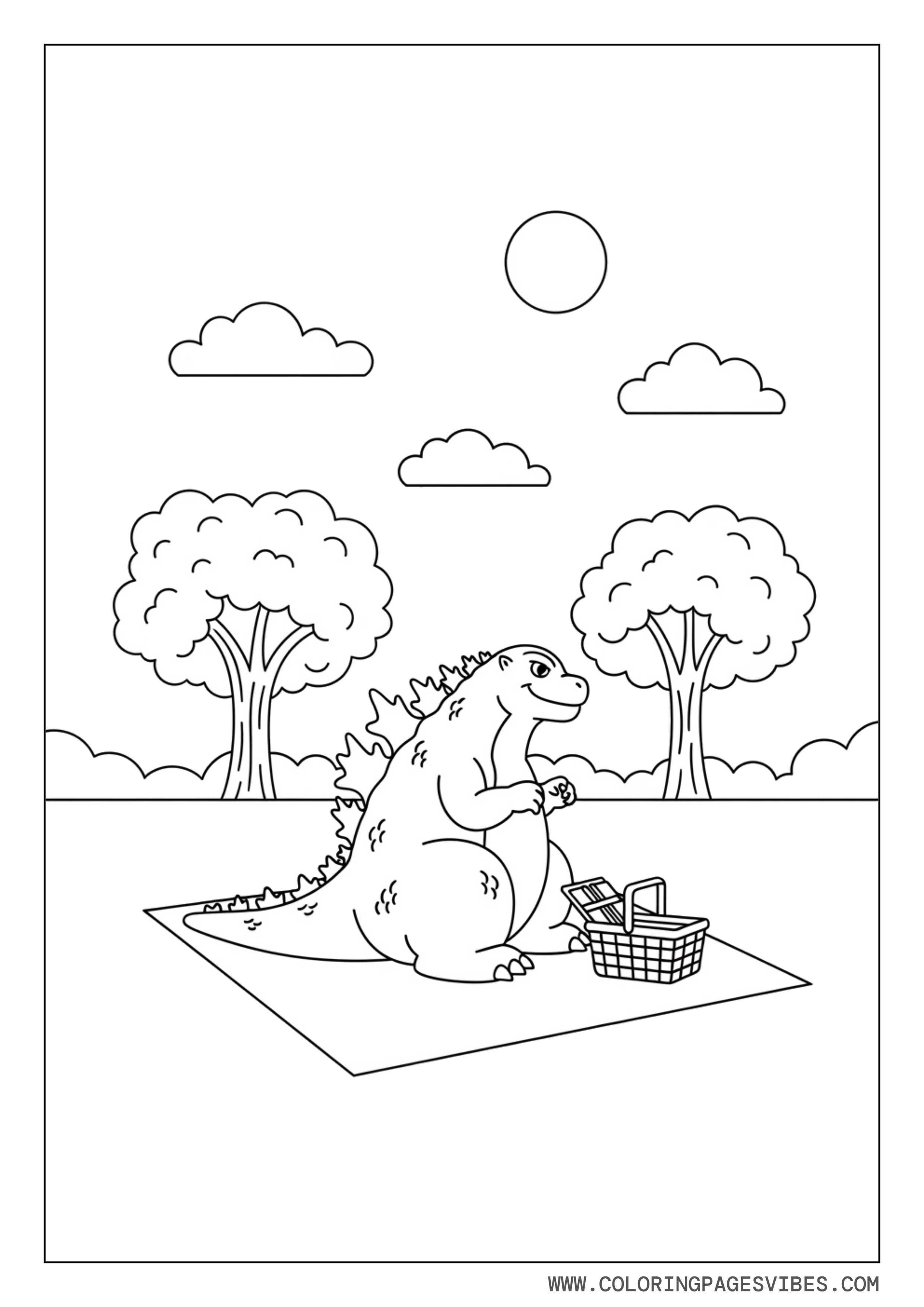 Godzilla Simple Sunny Day Picnic