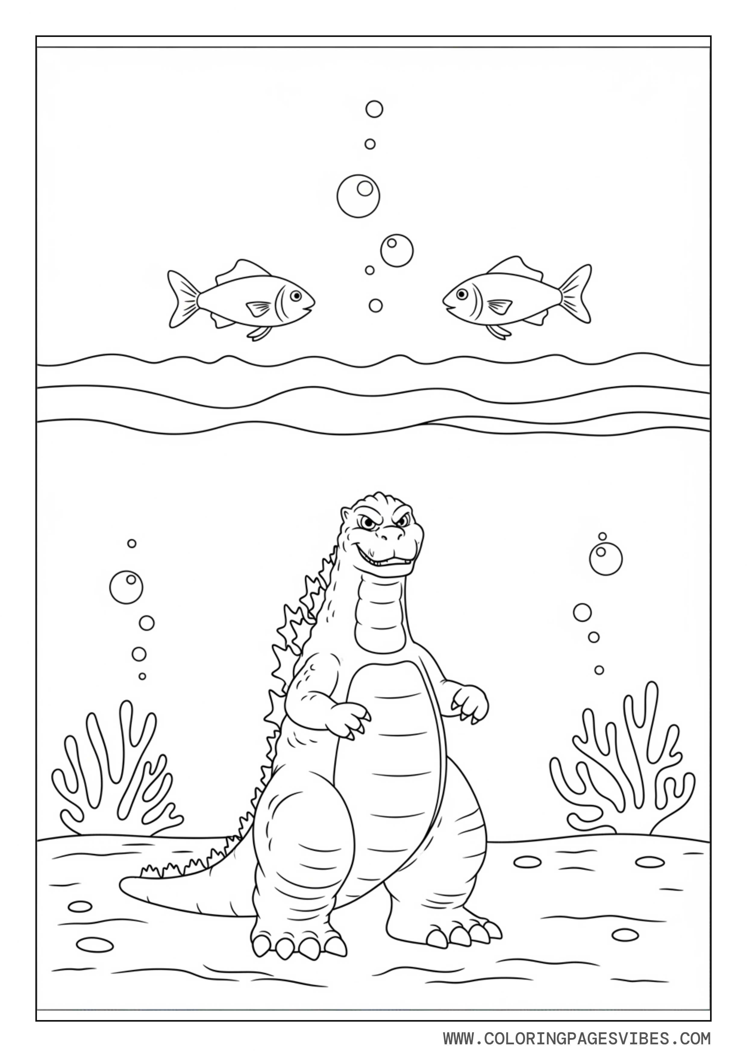 Godzilla Underwater Simple Scene