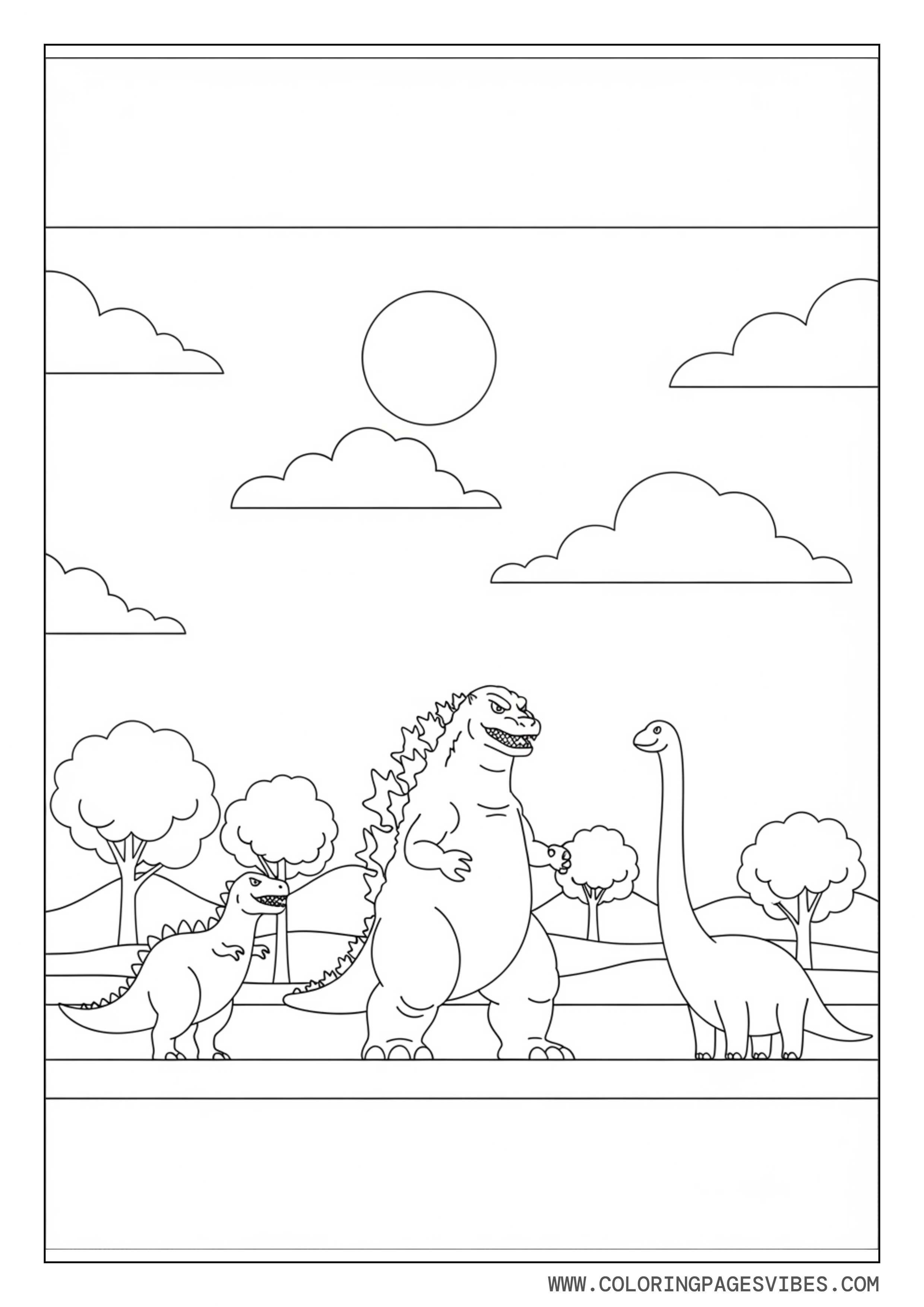 Godzilla with Dinosaur Friends