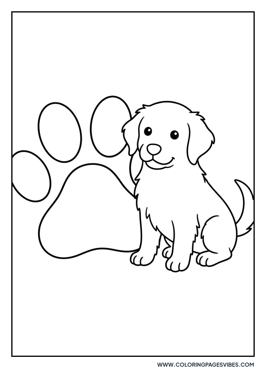 Golden Retriever Puppy Paw Print