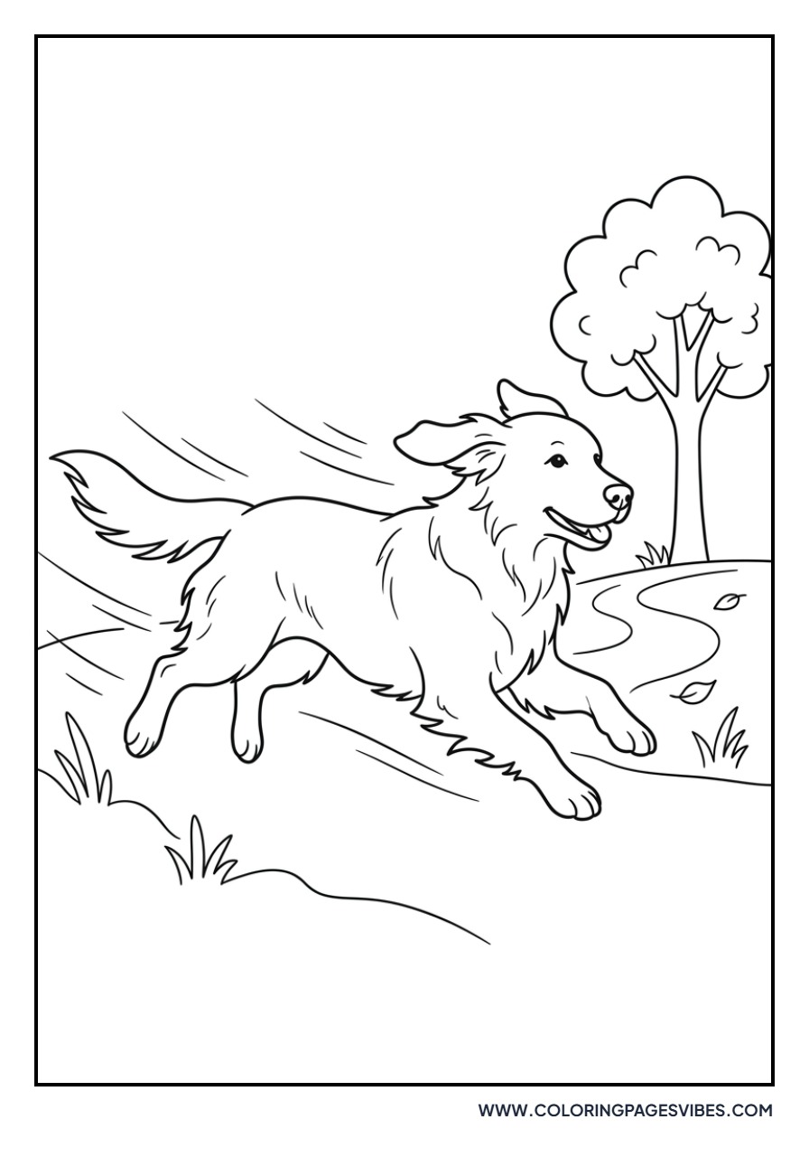 Golden Retriever Running in the Park