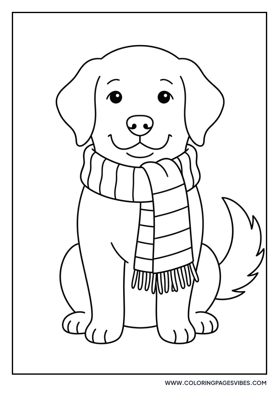 Golden Retriever with a Scarf
