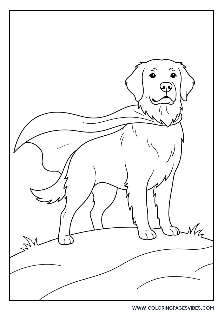 Golden Retriever with a Superhero Cape